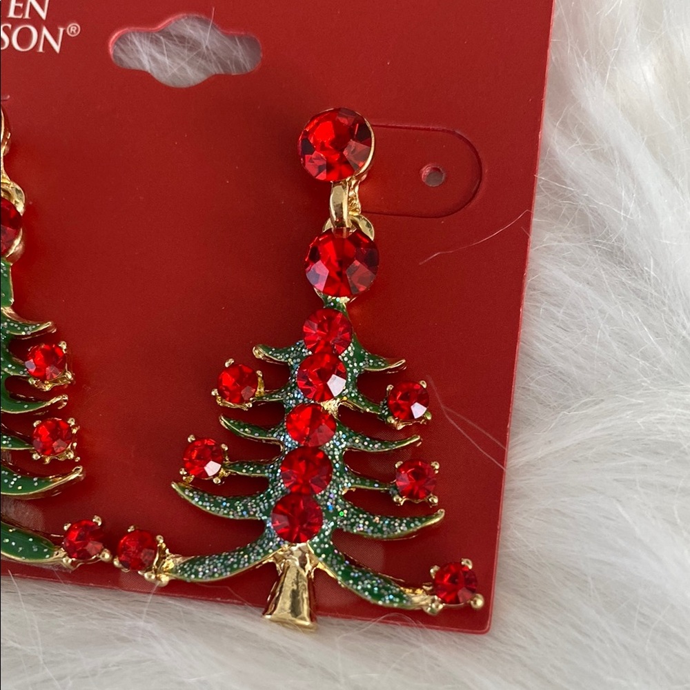 New Brighten the Season Christmas Tree Earrings - Picture 2 of 3